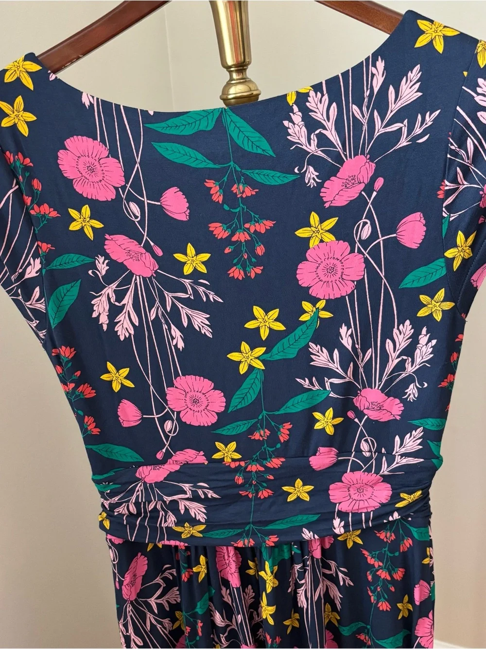 Boden Clarissa Forest Garden Charm Green Blue Sleeveless Midi Dress Size 6 - Picture 7 of 10